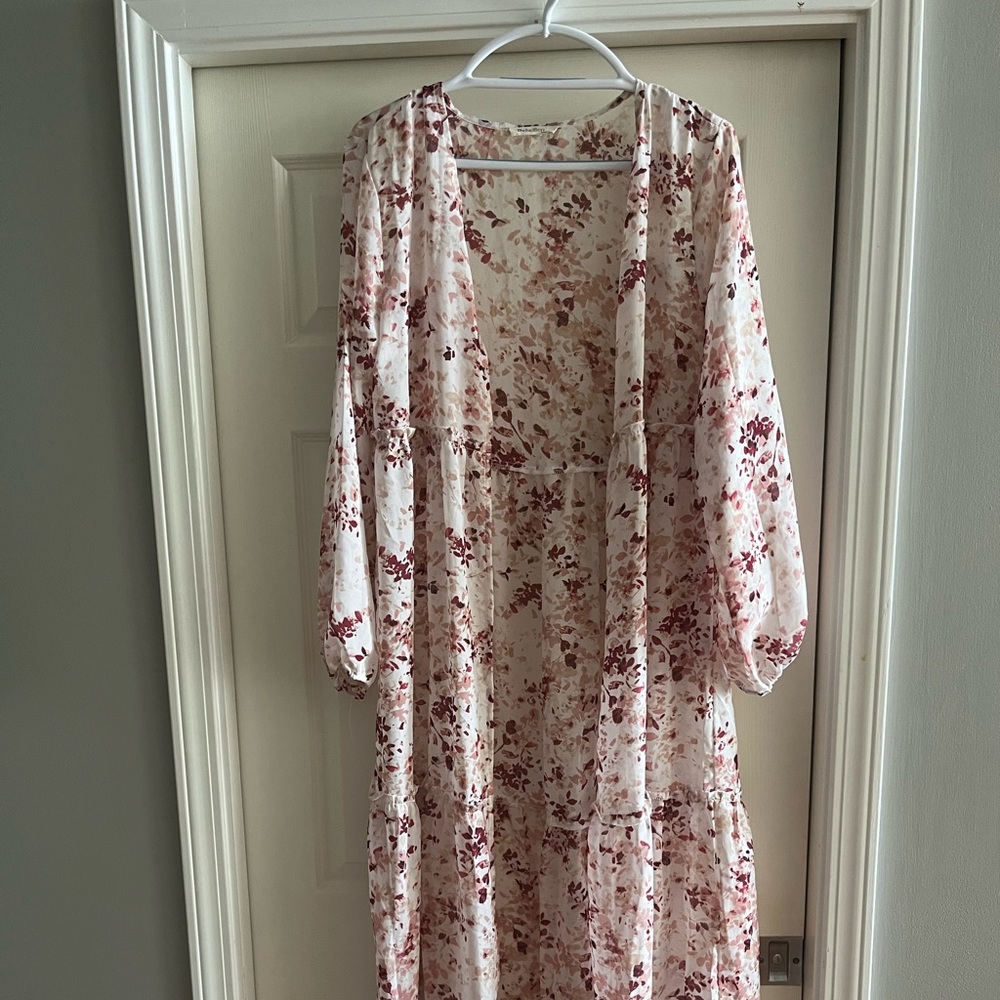 Sheer floral kimono